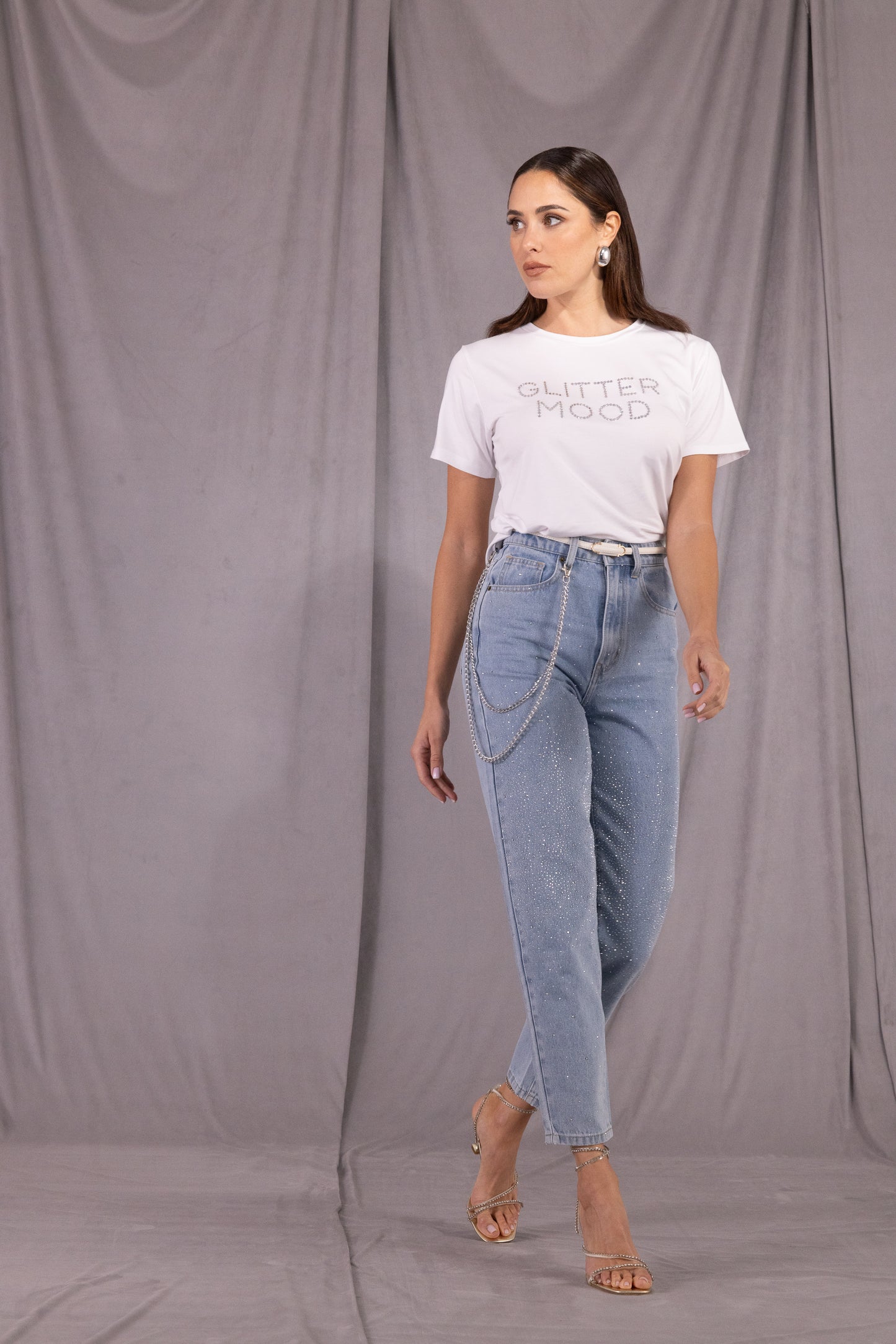 JEANS GLITTER DENIM AN AIM J0044