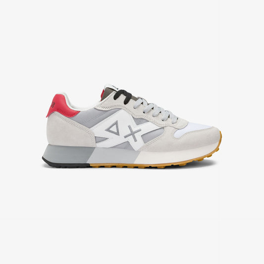 SUN 68 SCARPE Sneaker Jaki Bicolor in nylon e suede bianco/grigio chiaro