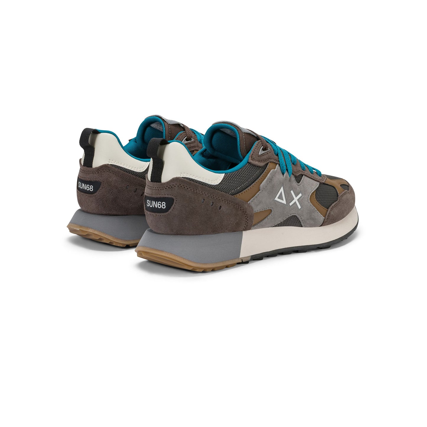 SUN 68 SCARPE Sneaker Jaki Outdoor in nylon e suede Verde Militare Z46124.