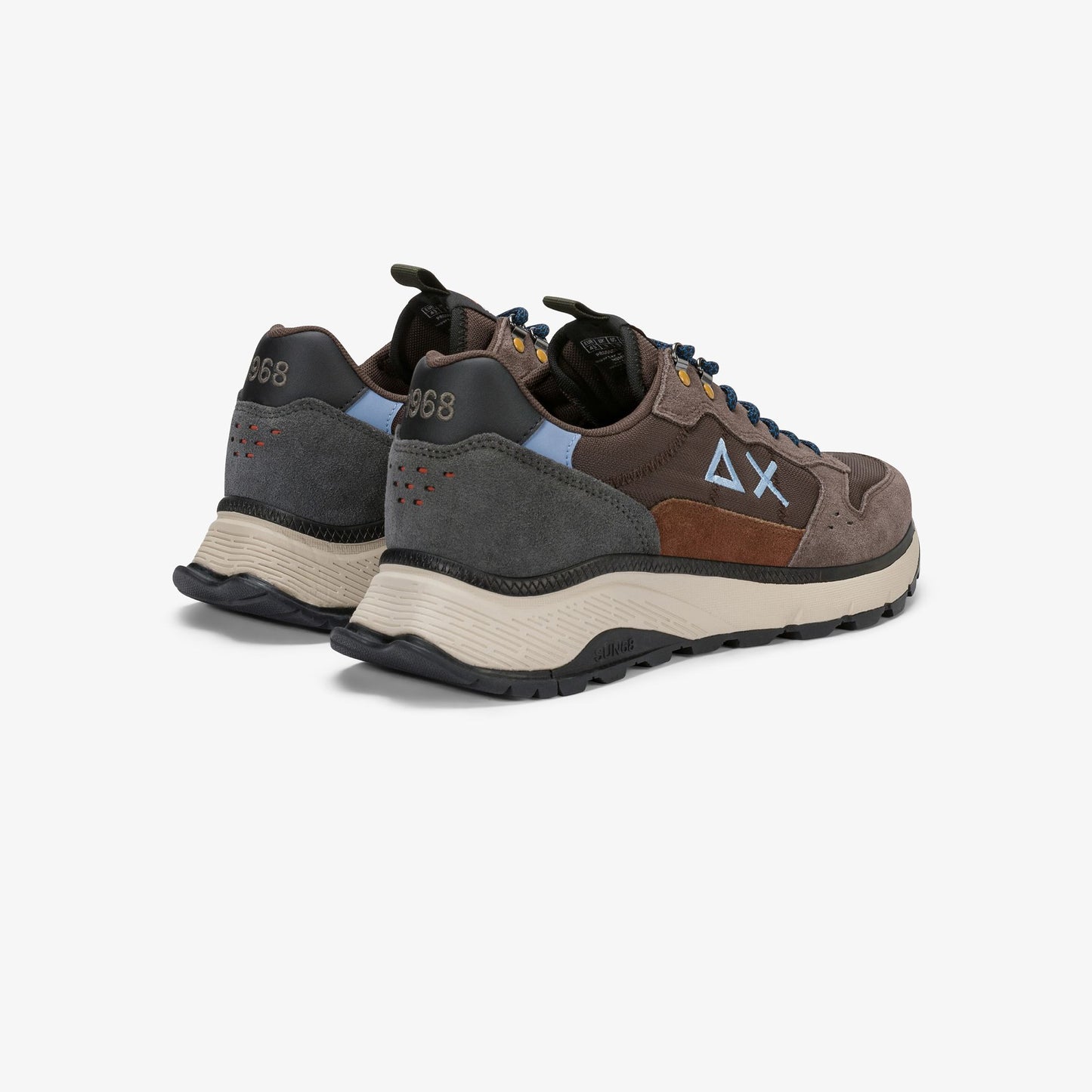 SUN 68 SCARPE Sneaker Fire & Camping in suede e nylon marrone Z46138