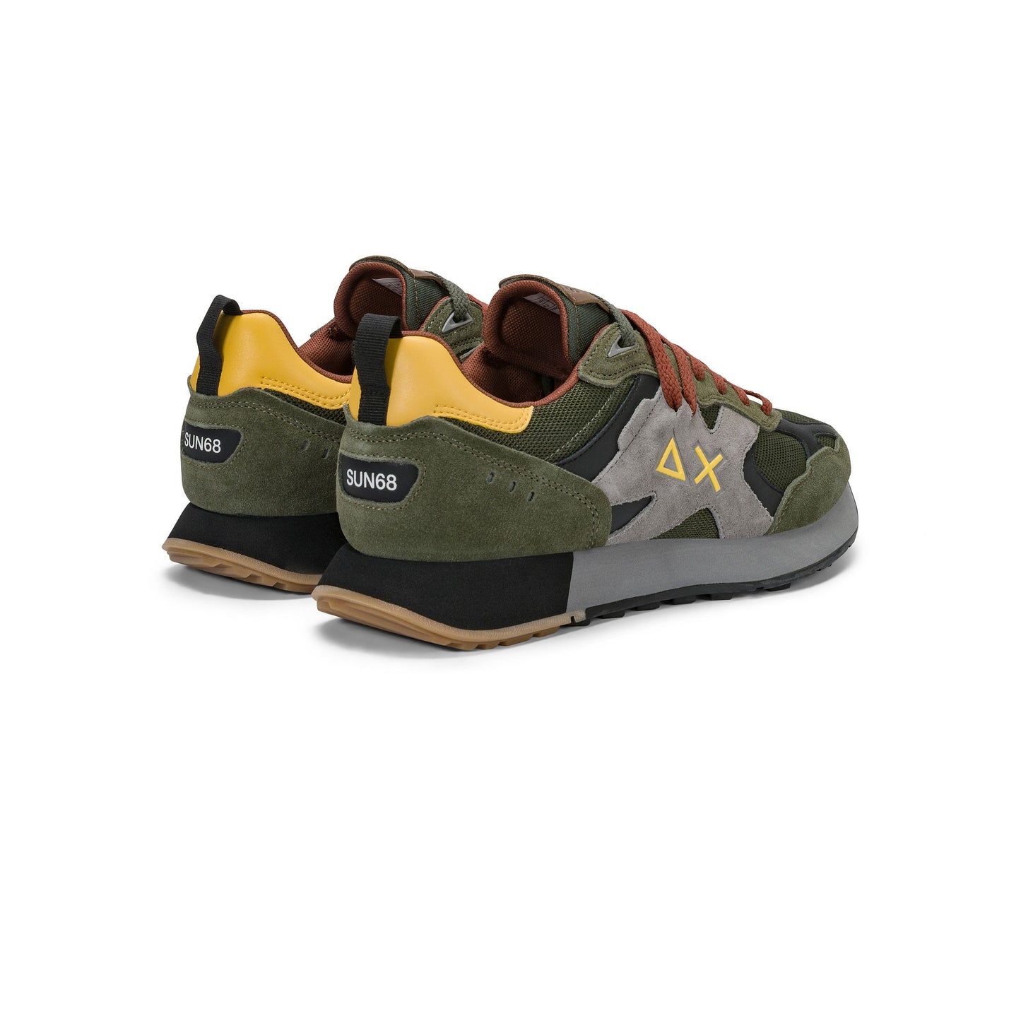 SUN 68 SCARPE Sneaker Jaki Outdoor in nylon e suede Verde Militare Z46124