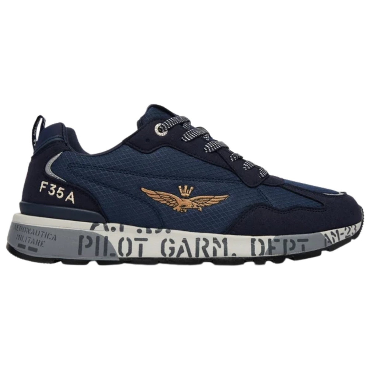 SCARPE UOMO AERONAUTICA MILITARE SNEAKERS IN MESH CON SUOLA STAMPATA BLU