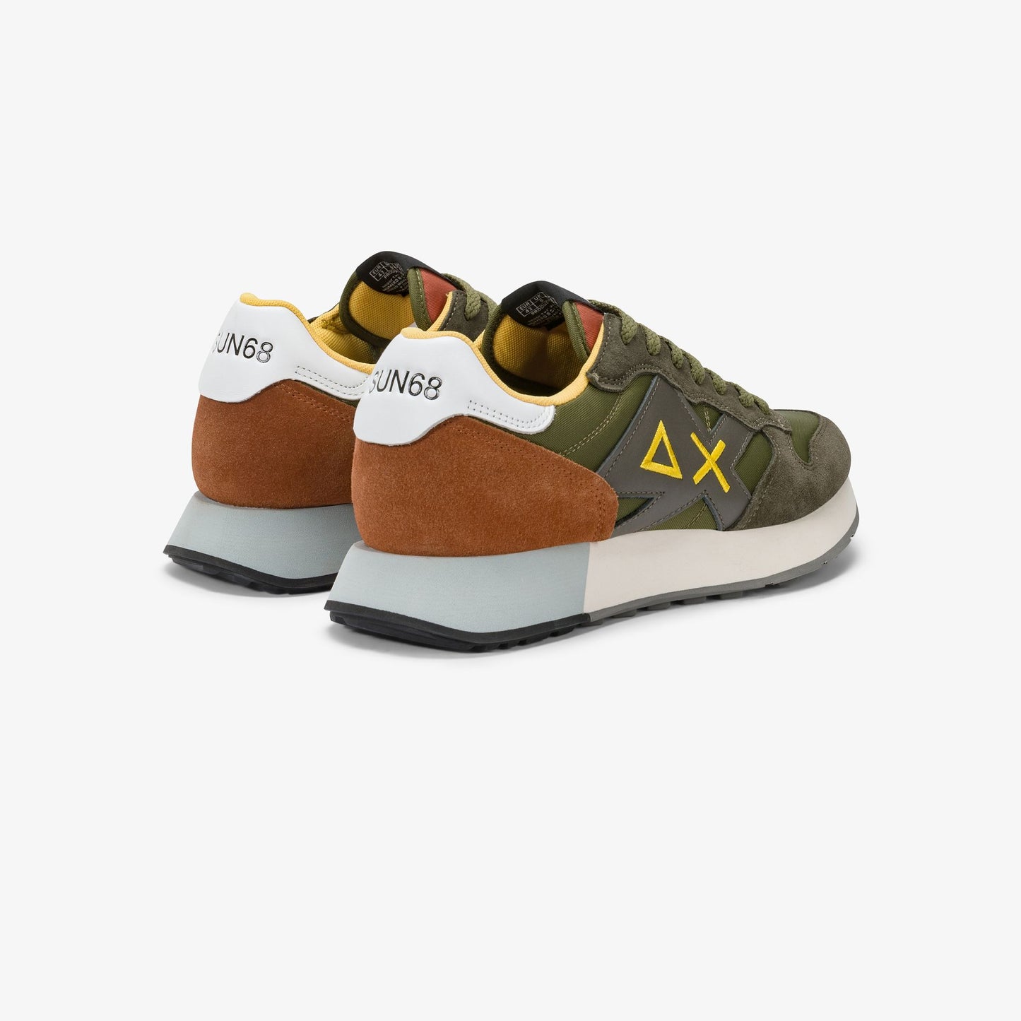 SUN 68 SCARPE Sneaker Jaki 2.0 Solid in nylon e suede verde militare