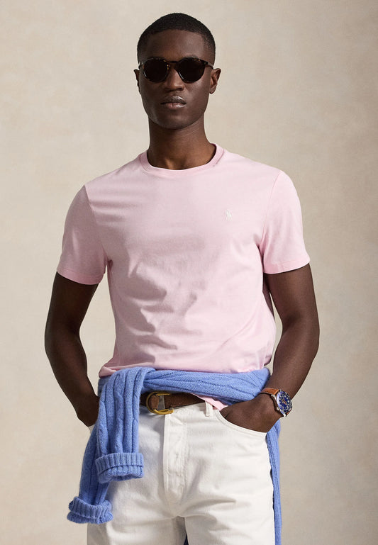 T-SHIRT RALPH LAUREN MAGLIETTA IN JERSEY CUSTOM SLIM FIT ROSA