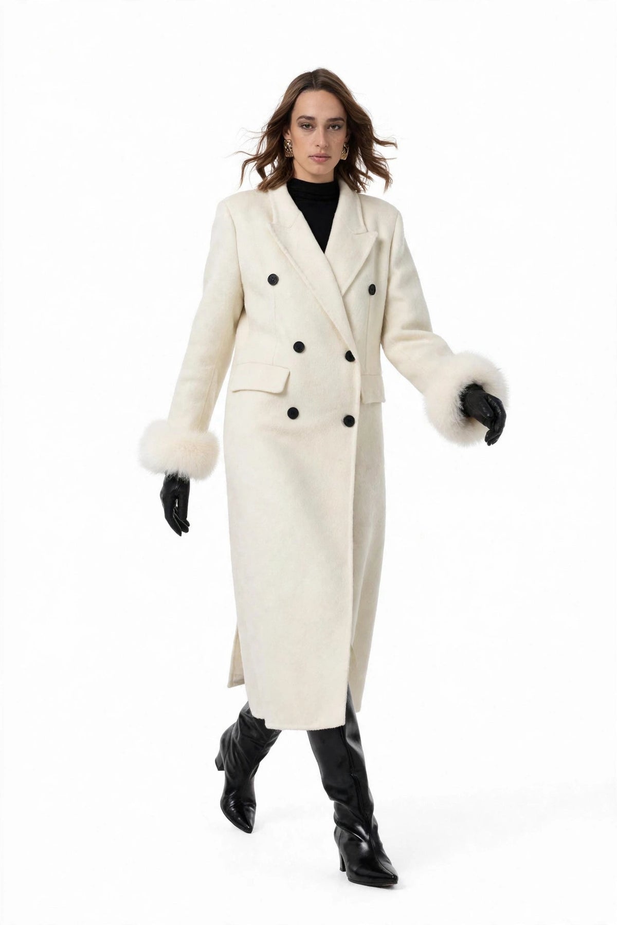 AN AIM FUR COAT CAPPOTTO Q0098