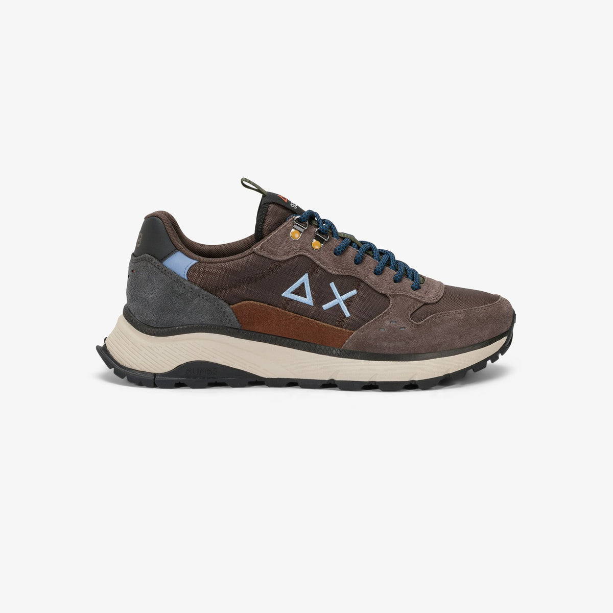 SUN 68 SCARPE Sneaker Fire & Camping in suede e nylon marrone Z46138