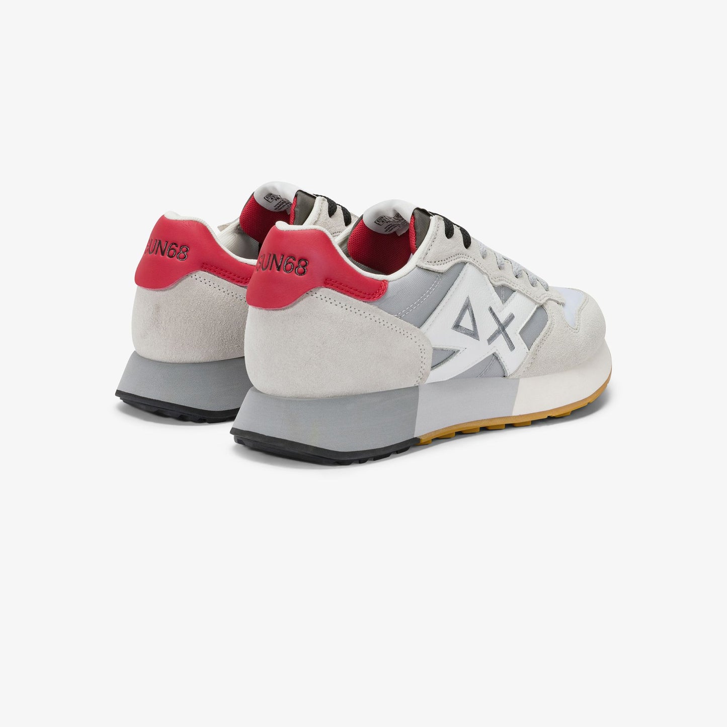 SUN 68 SCARPE Sneaker Jaki Bicolor in nylon e suede bianco/grigio chiaro