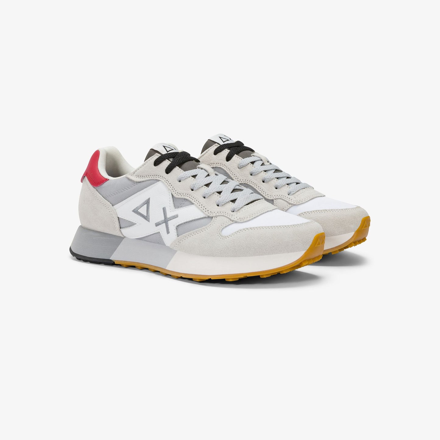 SUN 68 SCARPE Sneaker Jaki Bicolor in nylon e suede bianco/grigio chiaro