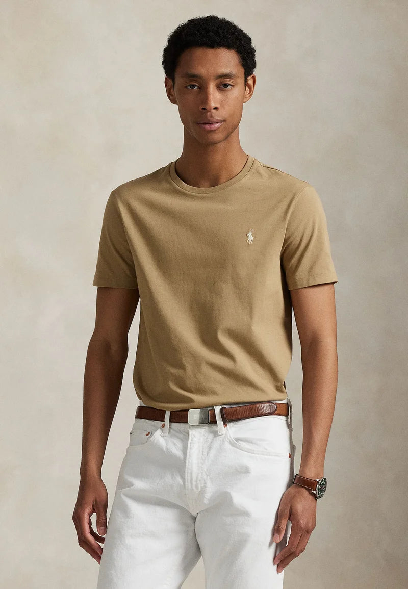 T-SHIRT RALPH LAUREN MAGLIETTA IN JERSEY CUSTOM SLIM FIT CAFFE'
