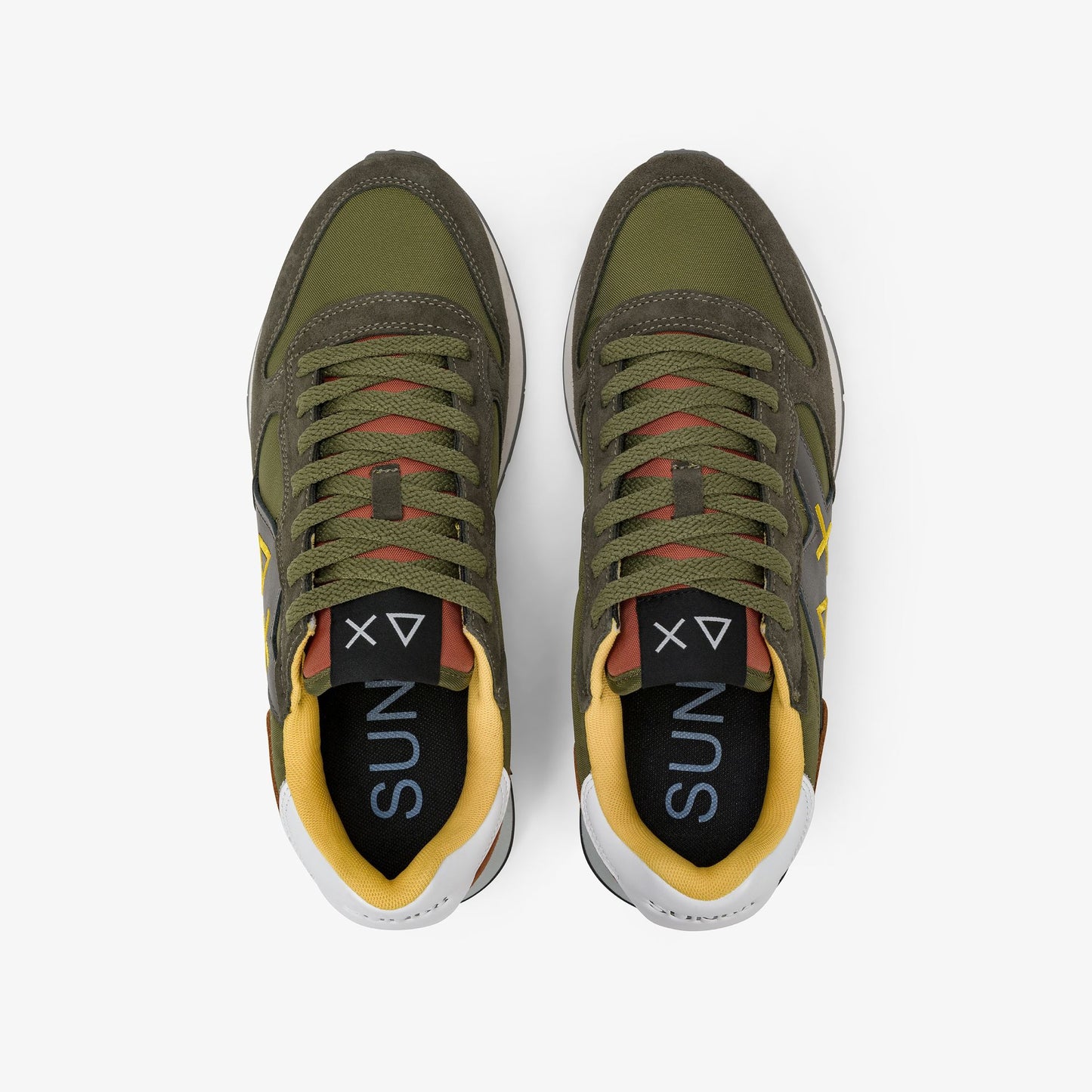 SUN 68 SCARPE Sneaker Jaki 2.0 Solid in nylon e suede verde militare