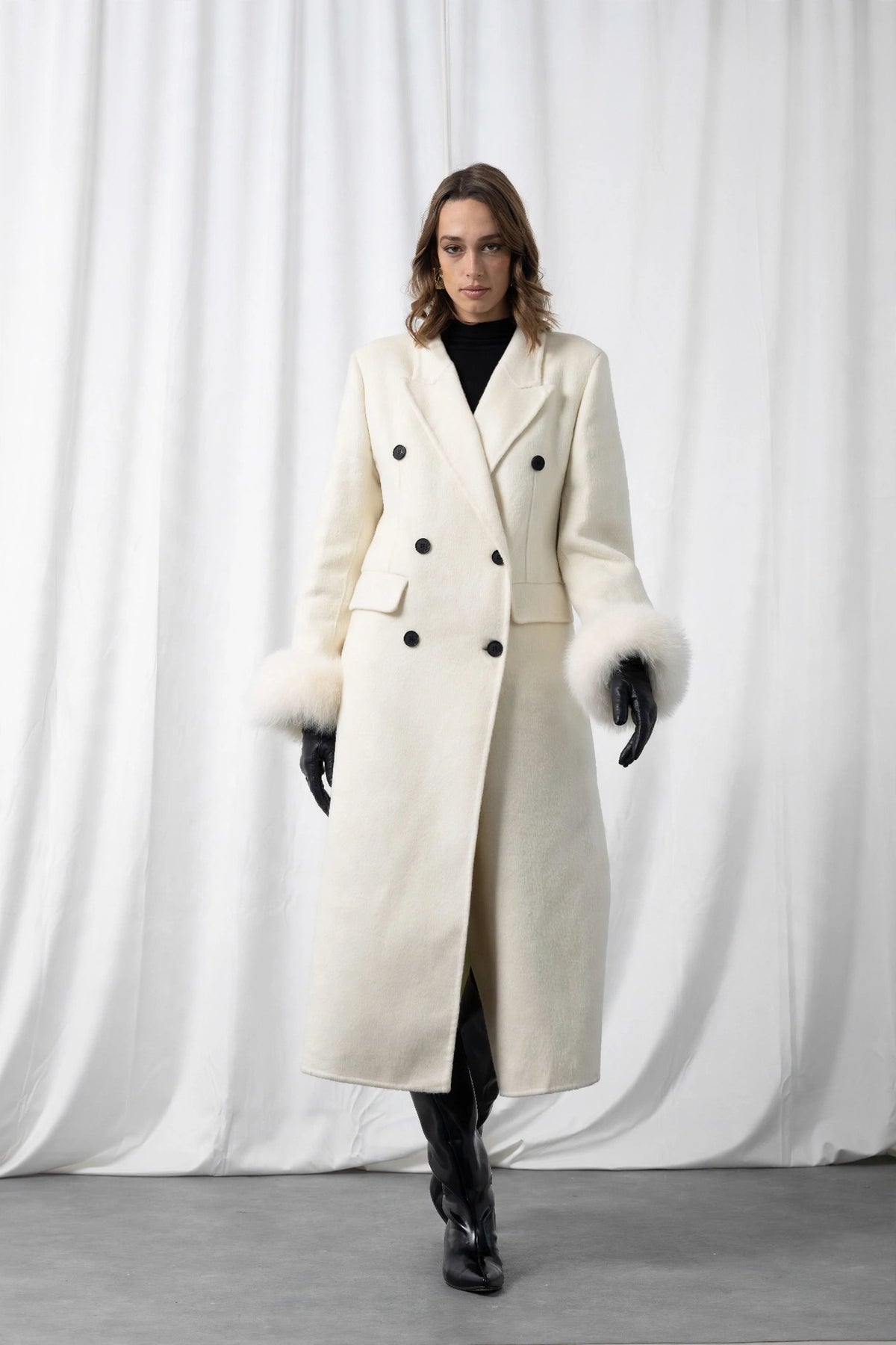 AN AIM FUR COAT CAPPOTTO Q0098