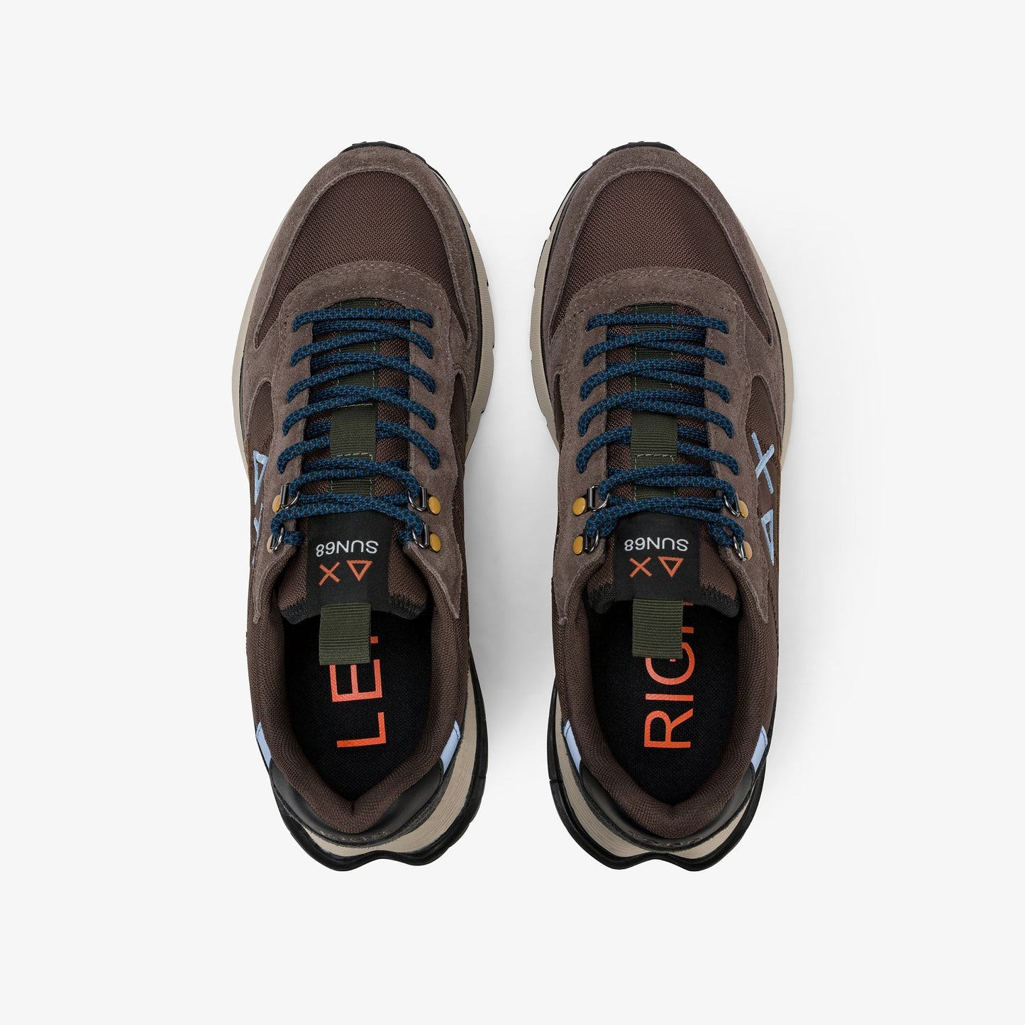 SUN 68 SCARPE Sneaker Fire & Camping in suede e nylon marrone Z46138