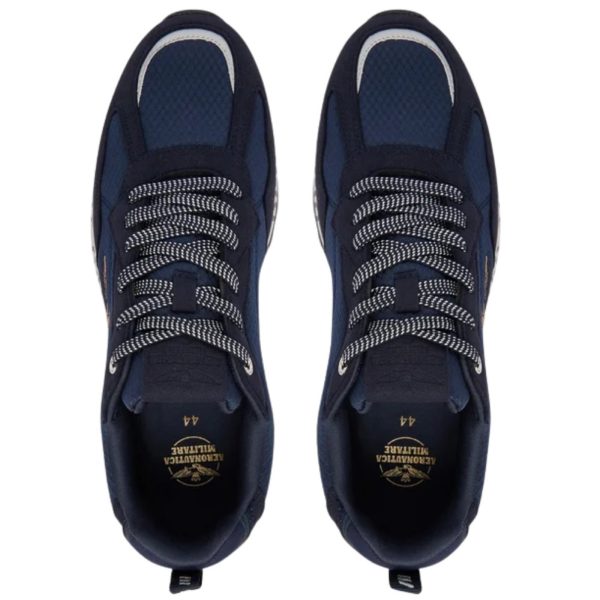 SCARPE UOMO AERONAUTICA MILITARE SNEAKERS IN MESH CON SUOLA STAMPATA BLU