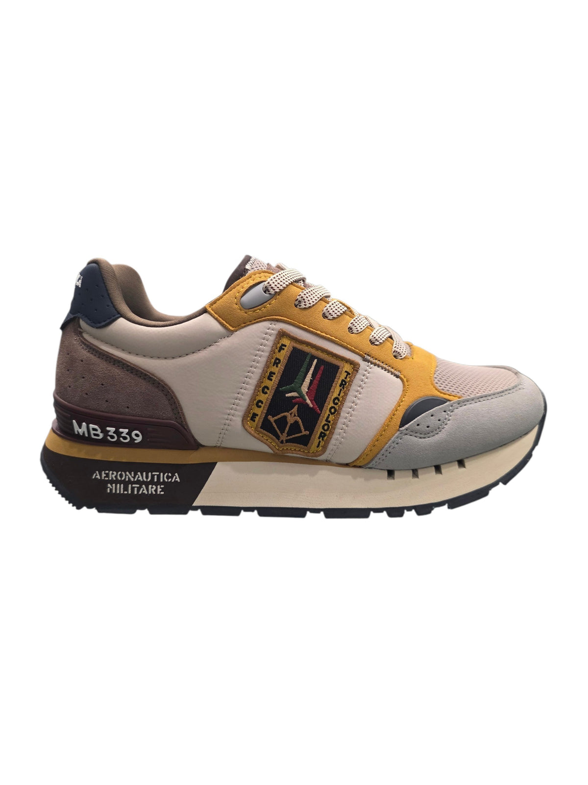 SCARPE UOMO AERONAUTICA MILITARE SNEAKERS FRECCE TRICOLORI 262SC0292UCT04394 BIANCO MULTICOLOR