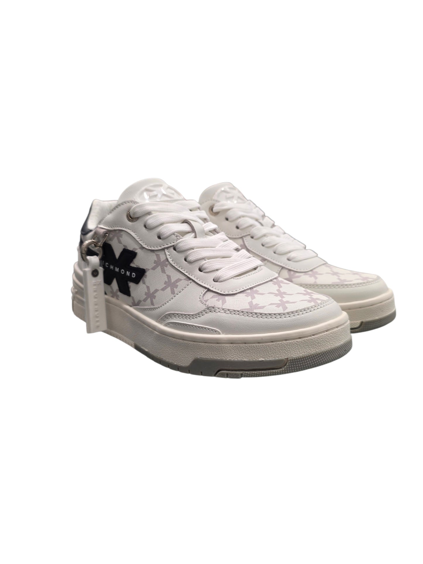 RICHMOND SCARPE SNEAKERS UOMO IN PELLE 32415 A BIANCO