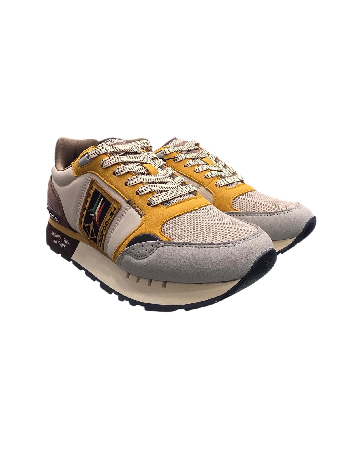 SCARPE UOMO AERONAUTICA MILITARE SNEAKERS FRECCE TRICOLORI 262SC0292UCT04394 BIANCO MULTICOLOR