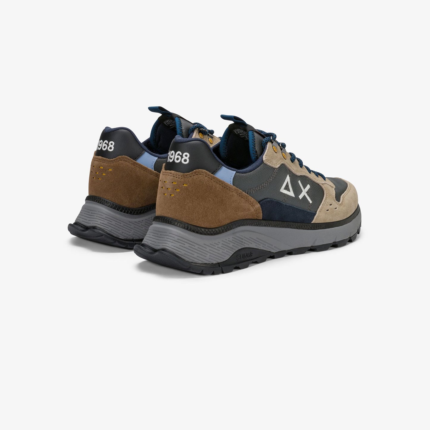 SUN 68 SCARPE Sneaker Fire & Camping in suede e nylon beige scuro Z46138
