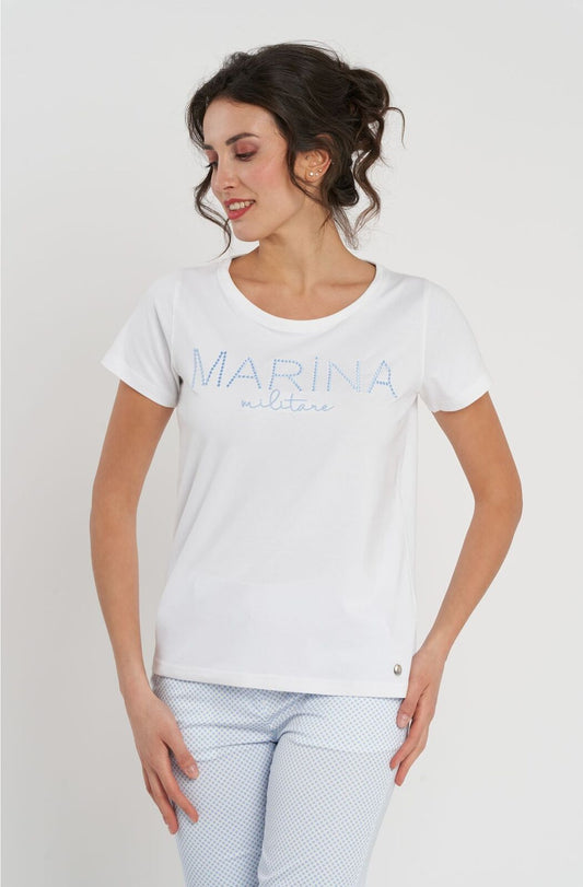 T-SHIRT MARINA MILITARE DECORAZIONE FRONTALE