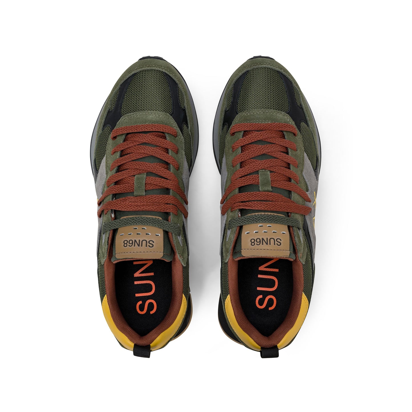 SUN 68 SCARPE Sneaker Jaki Outdoor in nylon e suede Verde Militare Z46124