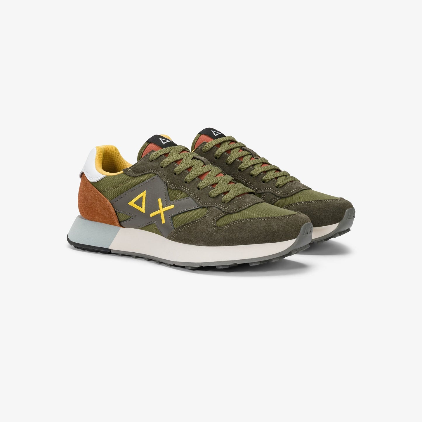SUN 68 SCARPE Sneaker Jaki 2.0 Solid in nylon e suede verde militare