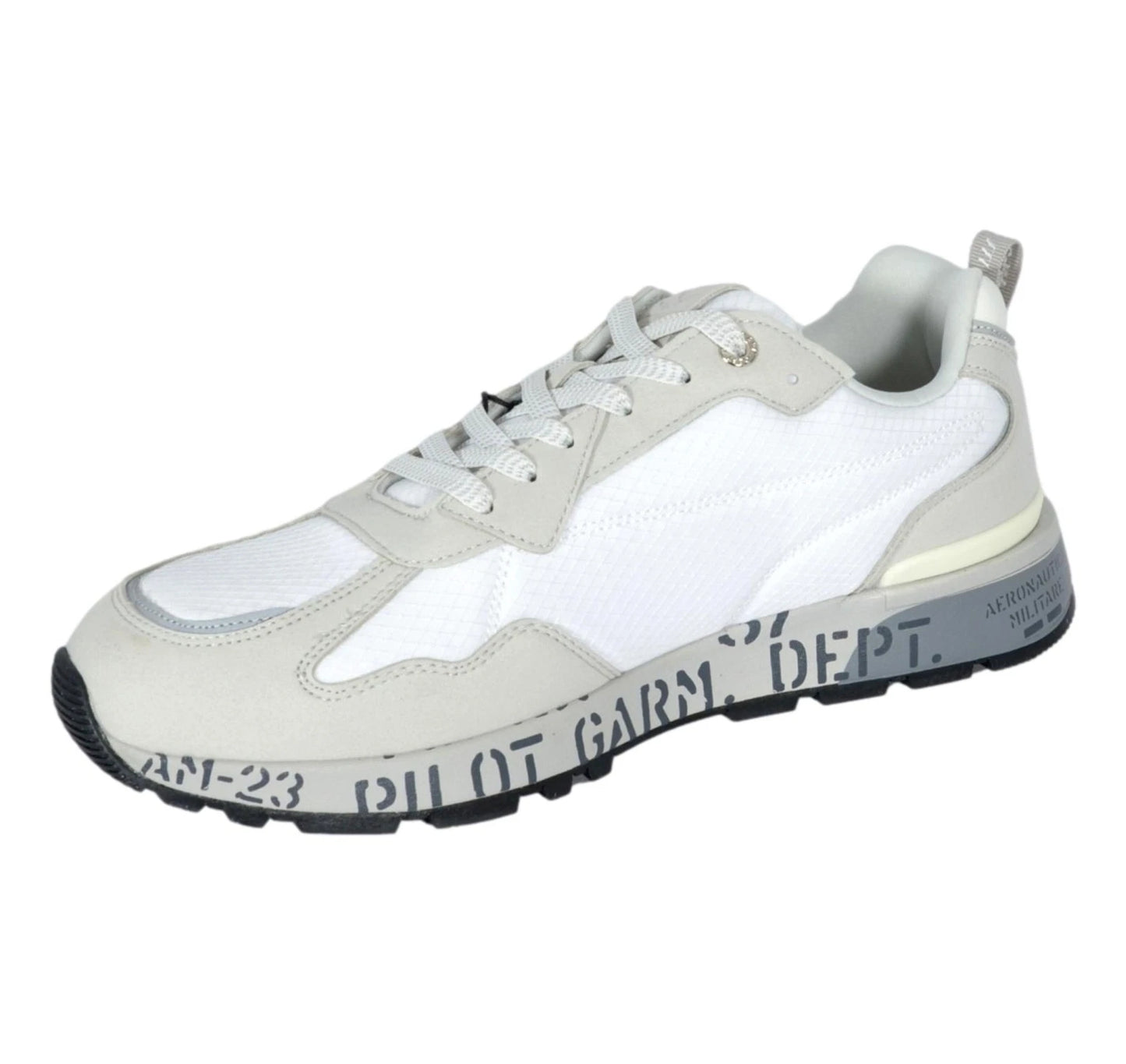 SCARPE UOMO AERONAUTICA MILITARE SNEAKERS IN MESH CON SUOLA STAMPATA BIANCO