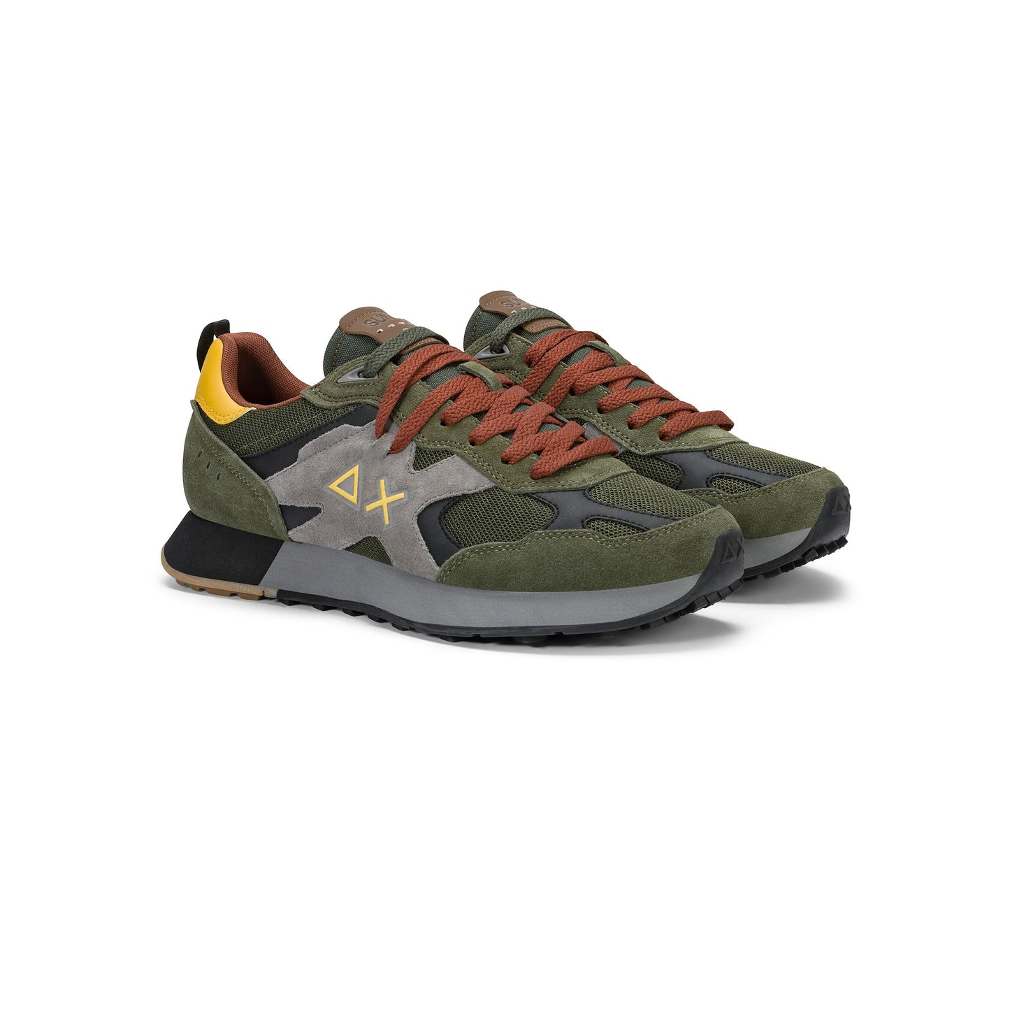 SUN 68 SCARPE Sneaker Jaki Outdoor in nylon e suede Verde Militare Z46124