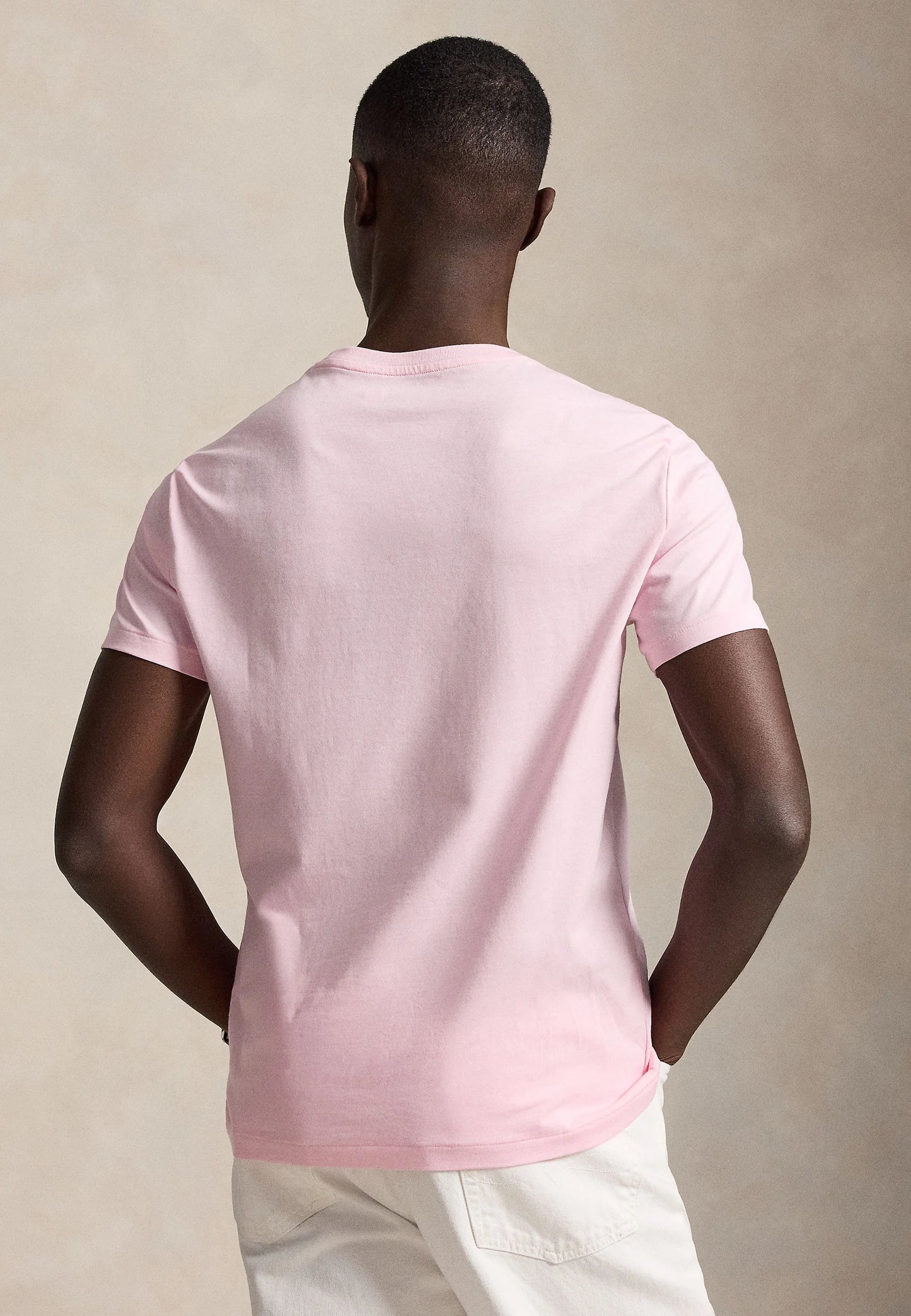 T-SHIRT RALPH LAUREN MAGLIETTA IN JERSEY CUSTOM SLIM FIT ROSA